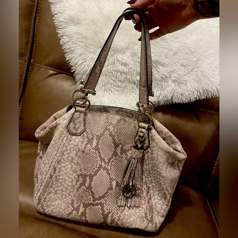 Michael Kors snake print shoulder bag